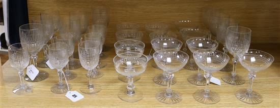 A part suite of Baccarat 1930s Nancy pattern crystal stemware,